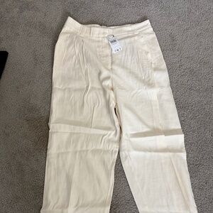 Mango white wide leg trousers, XL